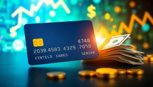 카드현금화 과정에서 카드가 현금으로 변환되는 모습의 아트워크