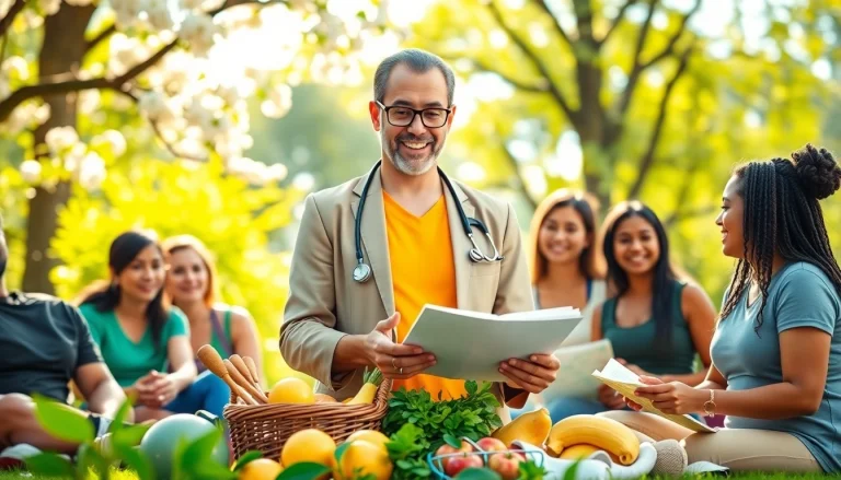 Promoting healthspan through group activities in a vibrant park setting.