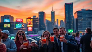 Engaging scene highlighting sportsbooks in Canada with enthusiastic fans enjoying a vibrant sports atmosphere.