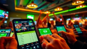 Exciting digital representation of sportsbooks in Nova Scotia with bettors engaged in wagering activities.