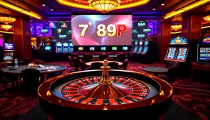 Engaging casino atmosphere featuring 789P with lively gaming tables and slot machines.