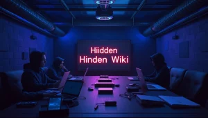Explore the hidden wiki concept in a captivating underground forum setting illustrating digital discussions.