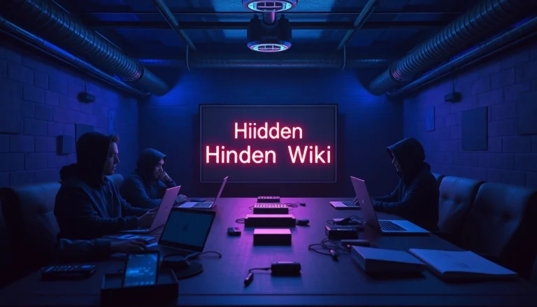 Explore the hidden wiki concept in a captivating underground forum setting illustrating digital discussions.
